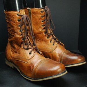 STEVE MADDEN Size TROOPAH Beige Leather Combat Style Boots Size 13